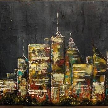 Malerei mit dem Titel "Cidade" von Ana Barragon, Original-Kunstwerk, Acryl