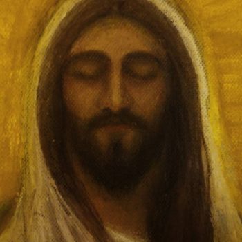 Malerei mit dem Titel "Jesus" von Ana Barragon, Original-Kunstwerk, Acryl