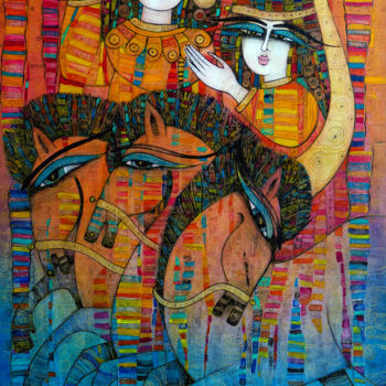 "Troïka 42x30 cm" başlıklı Baskıresim Albena Vatcheva tarafından, Orijinal sanat, Monotip
