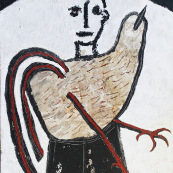 Peinture intitulée "Hombre - pollo.  -…" par Albert Cruells, Œuvre d'art originale, Acrylique Monté sur Châssis en bois