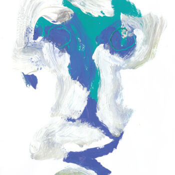 Estampas & grabados titulada "Cara azul.  -  Blue…" por Albert Cruells, Obra de arte original, Impresión digital
