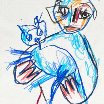 Incisioni, stampe intitolato "Gata azul.  - Blue…" da Albert Cruells, Opera d'arte originale, Stampa digitale