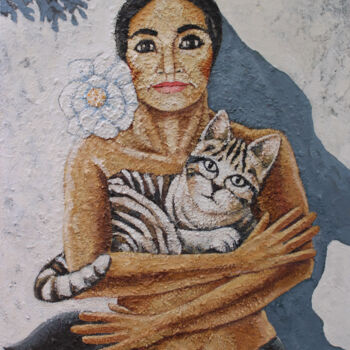 Pittura intitolato "Bella flamenca y su…" da Albert Cruells, Opera d'arte originale, Olio Montato su Telaio per barella in l…
