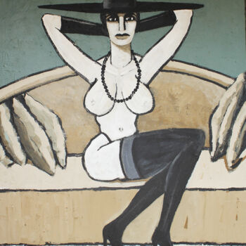 Pintura titulada "Una señorita de Mil…" por Albert Cruells, Obra de arte original, Acrílico Montado en Bastidor de camilla d…