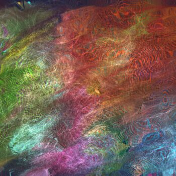 Painting titled "Cosmic Wave Dance" by Albert Deak, Original Artwork, Digital Painting