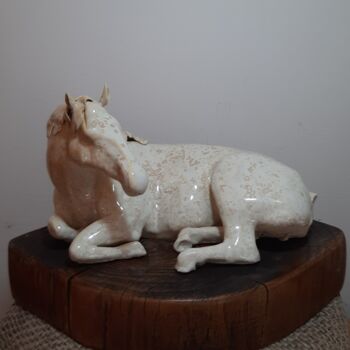 Sculpture titled "Cavallo tolfetano" by Albert Gadomski, Original Artwork, Ceramics