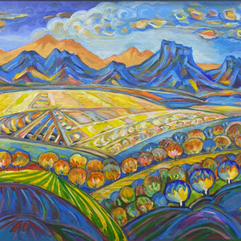Painting titled "Autumn in the Mount…" by Albert Karoyan, Original Artwork, Acrylic