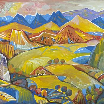 "Mountains' Sunrise" başlıklı Tablo Albert Karoyan tarafından, Orijinal sanat, Guaş boya