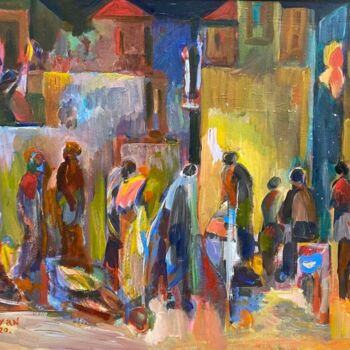 Painting titled "Night before Sunrise" by Albert Karoyan, Original Artwork, Oil