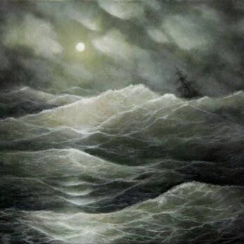 Pintura titulada "Буря на море ночью…" por Albert Marquet, Obra de arte original, Oleo