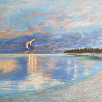 Painting titled "The Sunset in the I…" by Albert Safiullin, Original Artwork, Oil