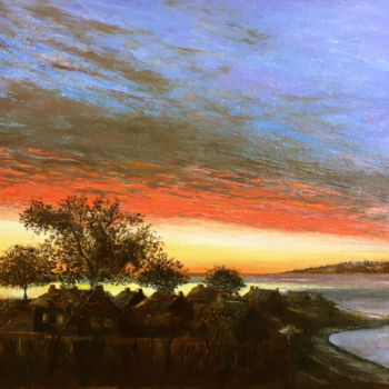 Peinture intitulée "The Dawn on the Gul…" par Albert Safiullin, Œuvre d'art originale, Huile