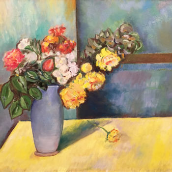 Painting titled "Flowers (№2)" by Albert Safiullin, Original Artwork, Oil