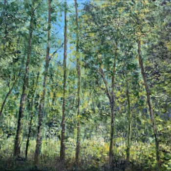 Peinture intitulée "The spring forest" par Albert Safiullin, Œuvre d'art originale, Huile