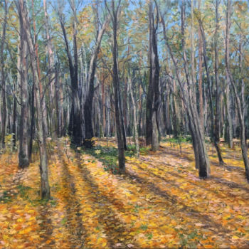 Peinture intitulée "Autumn forest. Park…" par Albert Safiullin, Œuvre d'art originale, Huile