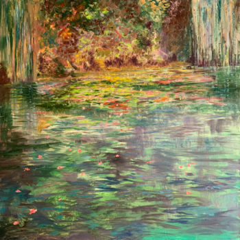 "The Pond at Giverny" başlıklı Tablo Albert Safiullin tarafından, Orijinal sanat, Petrol