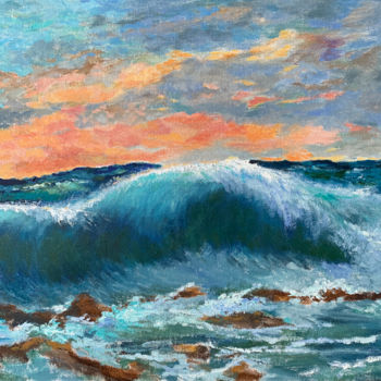 Painting titled "The Wave (№2)" by Albert Safiullin, Original Artwork, Oil