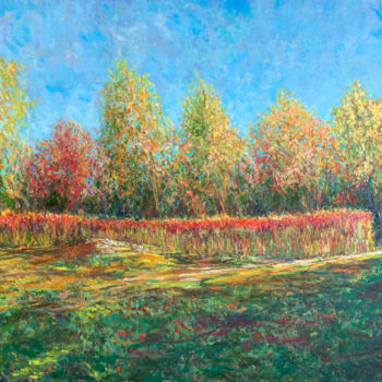 Painting titled "Autumn landscape. F…" by Albert Safiullin, Original Artwork, Oil
