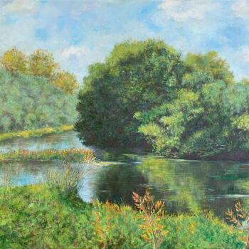Malerei mit dem Titel "The Protva River (№…" von Albert Safiullin, Original-Kunstwerk, Öl