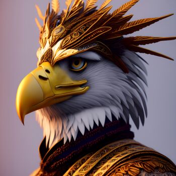 Цифровое искусство под названием "Slender eagle with…" - Albertbs, Подлинное произведение искусства, Изображение, сгенериров…