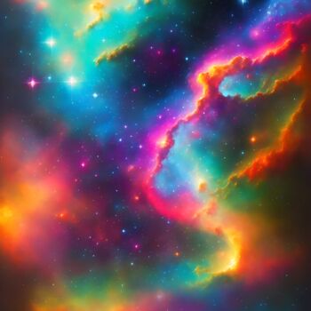 Digital Arts titled "Cosmic and colorful…" by Albertbs, Original Artwork, AI generated image