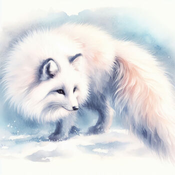 Digital Arts titled "A Watercolor Arctic…" by Albertbs, Original Artwork, AI generated image