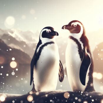 Digitale Kunst getiteld "A Romantic Penguin…" door Albertbs, Origineel Kunstwerk, Digitale fotografie
