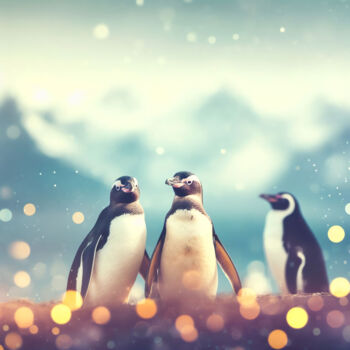 Digital Arts titled "A Romantic Penguin…" by Albertbs, Original Artwork, Digital Photography