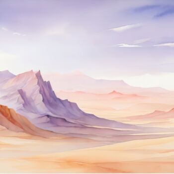 Arts numériques intitulée "Panoramic desert la…" par Albertbs, Œuvre d'art originale, Image générée par l'IA