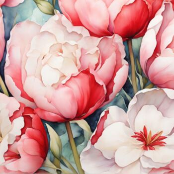 Цифровое искусство под названием "Artistic floral bac…" - Albertbs, Подлинное произведение искусства, Изображение, сгенериро…