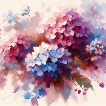 Arts numériques intitulée "Painting of hydrang…" par Albertbs, Œuvre d'art originale, Image générée par l'IA