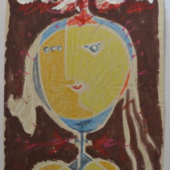 Painting titled "Cabeza de mujer 20" by Albert Casals, Original Artwork, Other