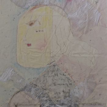 Картина под названием "Cabeza de mujer 25" - Albert Casals, Подлинное произведение искусства, Другой