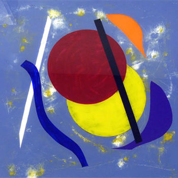 Painting titled "Géometrik abstract" by Albert Derriennic, Original Artwork, Acrylic
