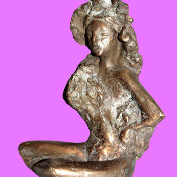 Sculpture intitulée "Meditazione" par Albertini, Œuvre d'art originale, Bronze