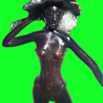 Sculpture titled "Colpo di vento" by Albertini, Original Artwork, Bronze