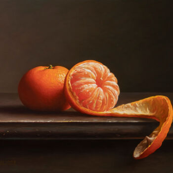 Pintura titulada "Mandarins" por Albert Kechyan, Obra de arte original, Oleo