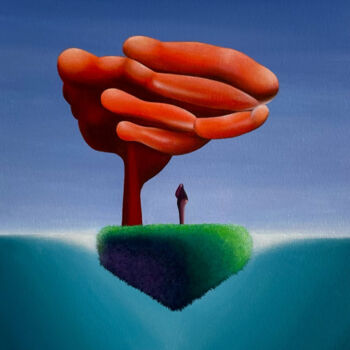 Картина под названием "Watching down alone" - Alberto Battistella, Подлинное произведение искусства, Акрил Установлен на кар…
