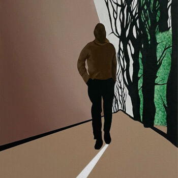 Картина под названием "Walk beside death" - Alberto Battistella, Подлинное произведение искусства, Акрил Установлен на картон