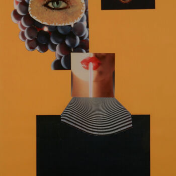 Collages getiteld "Equidistanza" door Alberto Bennati, Origineel Kunstwerk, Collages Gemonteerd op Houten paneel