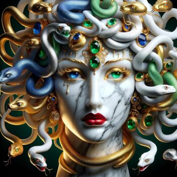 Digital Arts titled "Medusa: Duality in…" by Alberto Capitani, Original Artwork, AI generated image