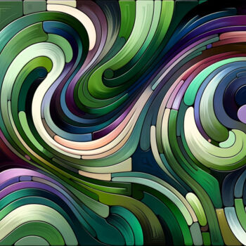 Цифровое искусство под названием "Vivid Swirlscape" - Alberto Capitani, Подлинное произведение искусства, Изображение, сгене…