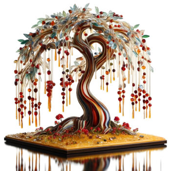 Digital Arts titled "The Jeweled Arboret…" by Alberto Capitani, Original Artwork, AI generated image