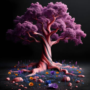 Arts numériques intitulée "Dreamscape Arbor -…" par Alberto Capitani, Œuvre d'art originale, Image générée par l'IA