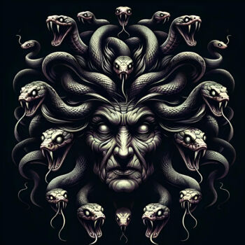 "Medusa: Shadows and…" başlıklı Dijital Sanat Alberto Capitani tarafından, Orijinal sanat, AI tarafından oluşturulan görüntü