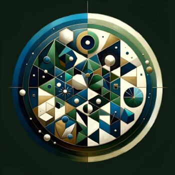 Arts numériques intitulée "Geometric Equilibri…" par Alberto Capitani, Œuvre d'art originale, Image générée par l'IA