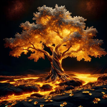 Artes digitais intitulada "Celestial Blaze - A…" por Alberto Capitani, Obras de arte originais, Imagem gerada por IA
