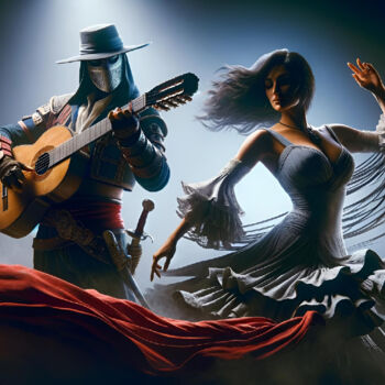 Digital Arts titled "Whispers of Flamenco" by Alberto Capitani, Original Artwork, AI generated image