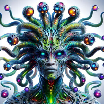 Arts numériques intitulée "Medusa: Cosmic Bloo…" par Alberto Capitani, Œuvre d'art originale, Image générée par l'IA