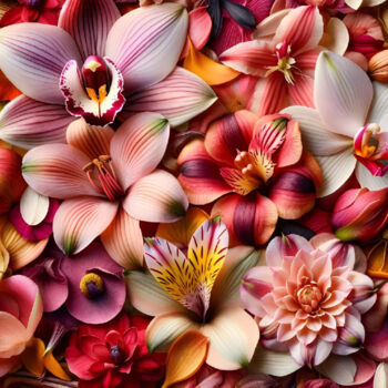 Arts numériques intitulée "Vivid Blooms: A Cel…" par Alberto Capitani, Œuvre d'art originale, Image générée par l'IA
